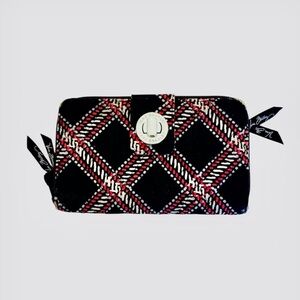 Vera Bradley  Black and Red Plaid Women's Wallet Turn Lock Wallet